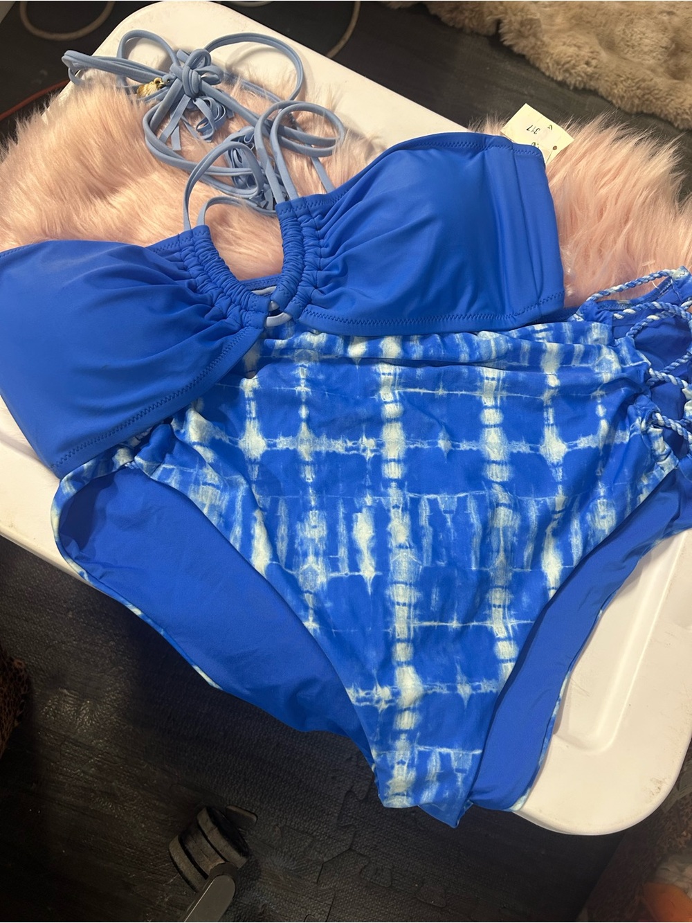 NWT Aerie Bandeau Bikini Top and High Waisted Bottoms